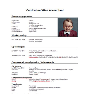 cv voorbeeld accountant