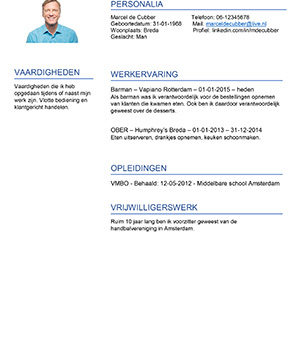 CV maken voor de horeca, incl voorbeelden cv horeca