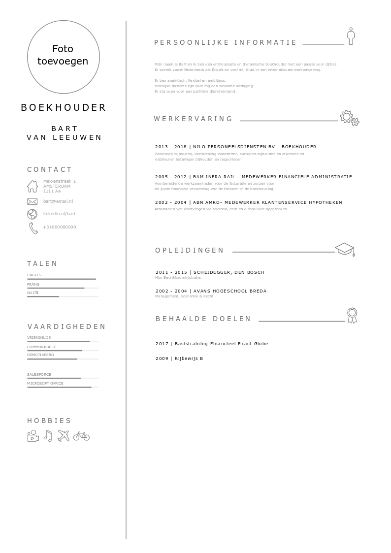 voorbeeld cv boekhouder