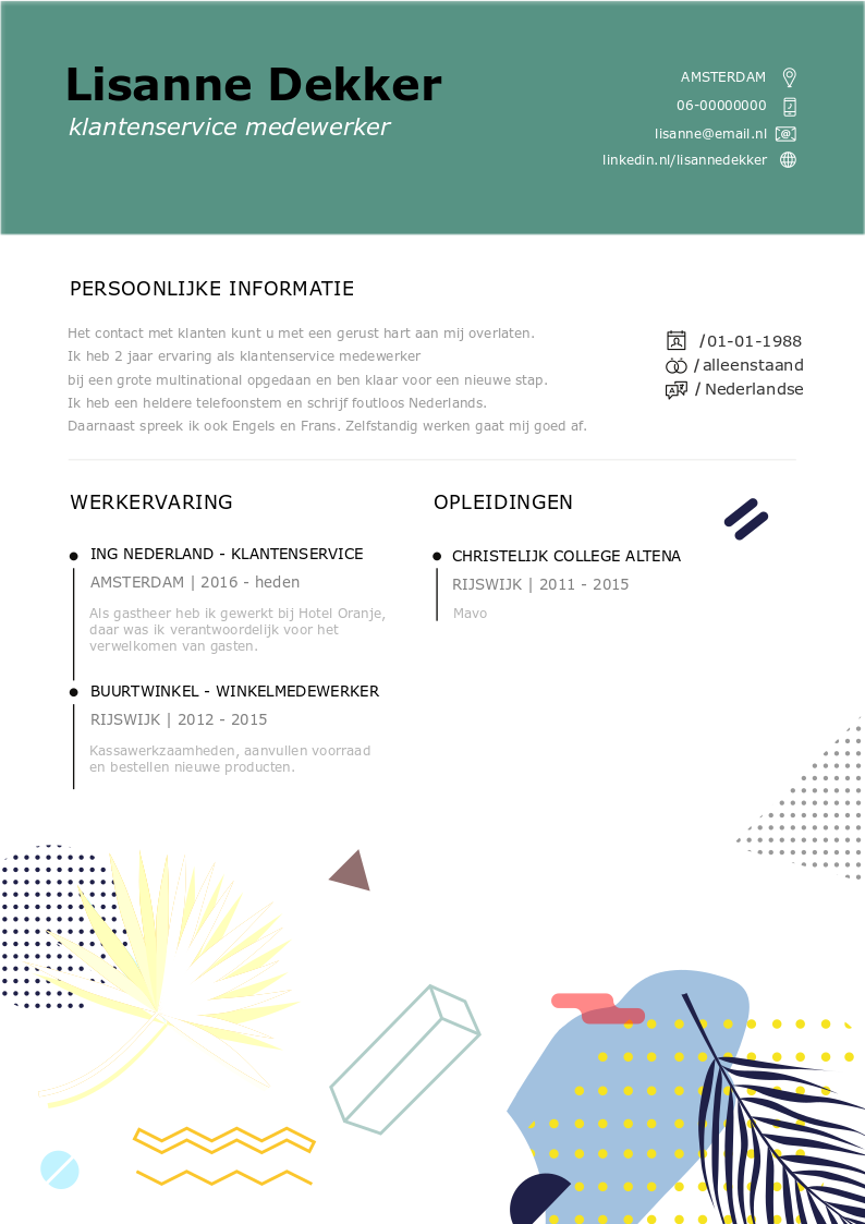 cv klantenservice medewerker