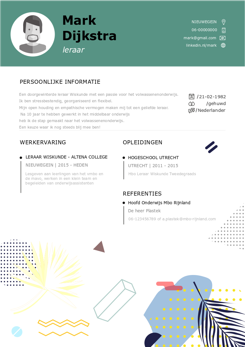 Ja Onnauwkeurig Inspecteren Voorbeeld CV leerkracht, uitleg en tips. Zodat jij een perfect CV hebt.