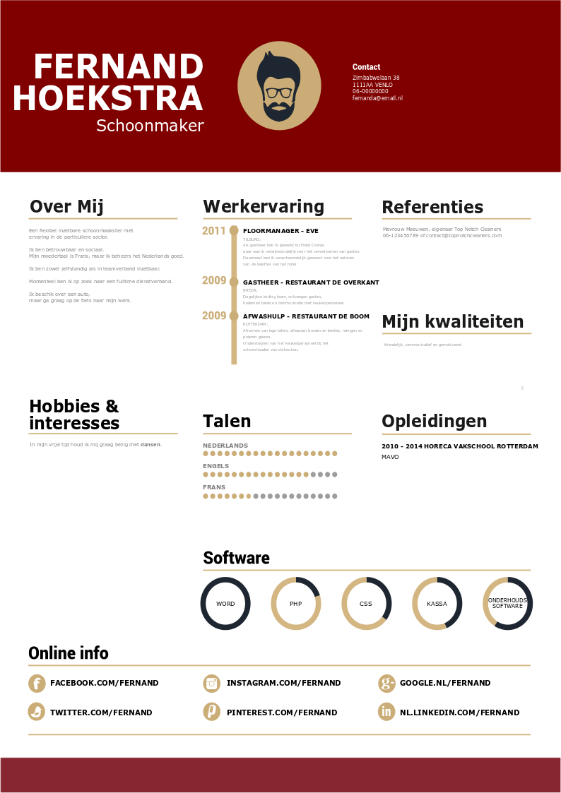 Voorbeeld Cv Schoonmaakster Informatie Voor Een Geslaagde Sollicitatie