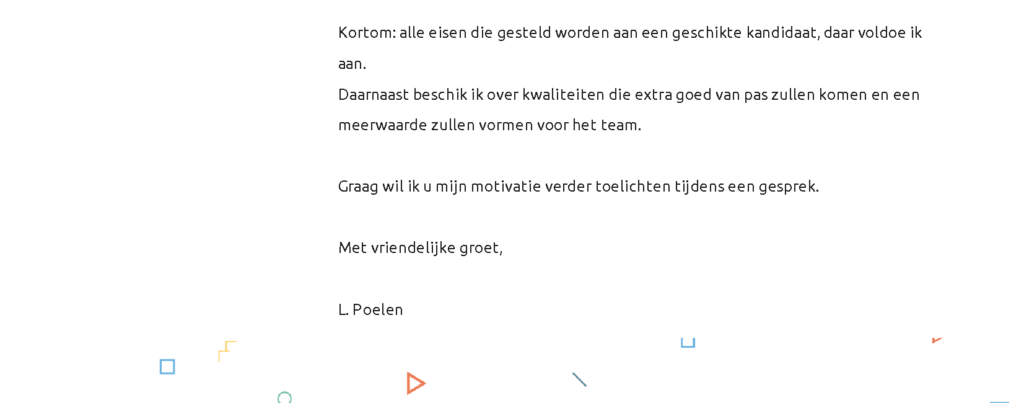 afsluiting sollicitatiebrief