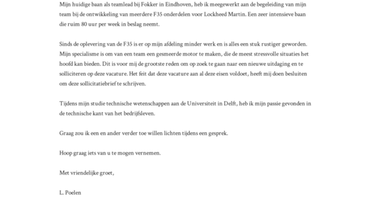 Sollicitatiebrief Voorbeeld 15 Gratis Sollicitatiebrieven In Pdf En Word