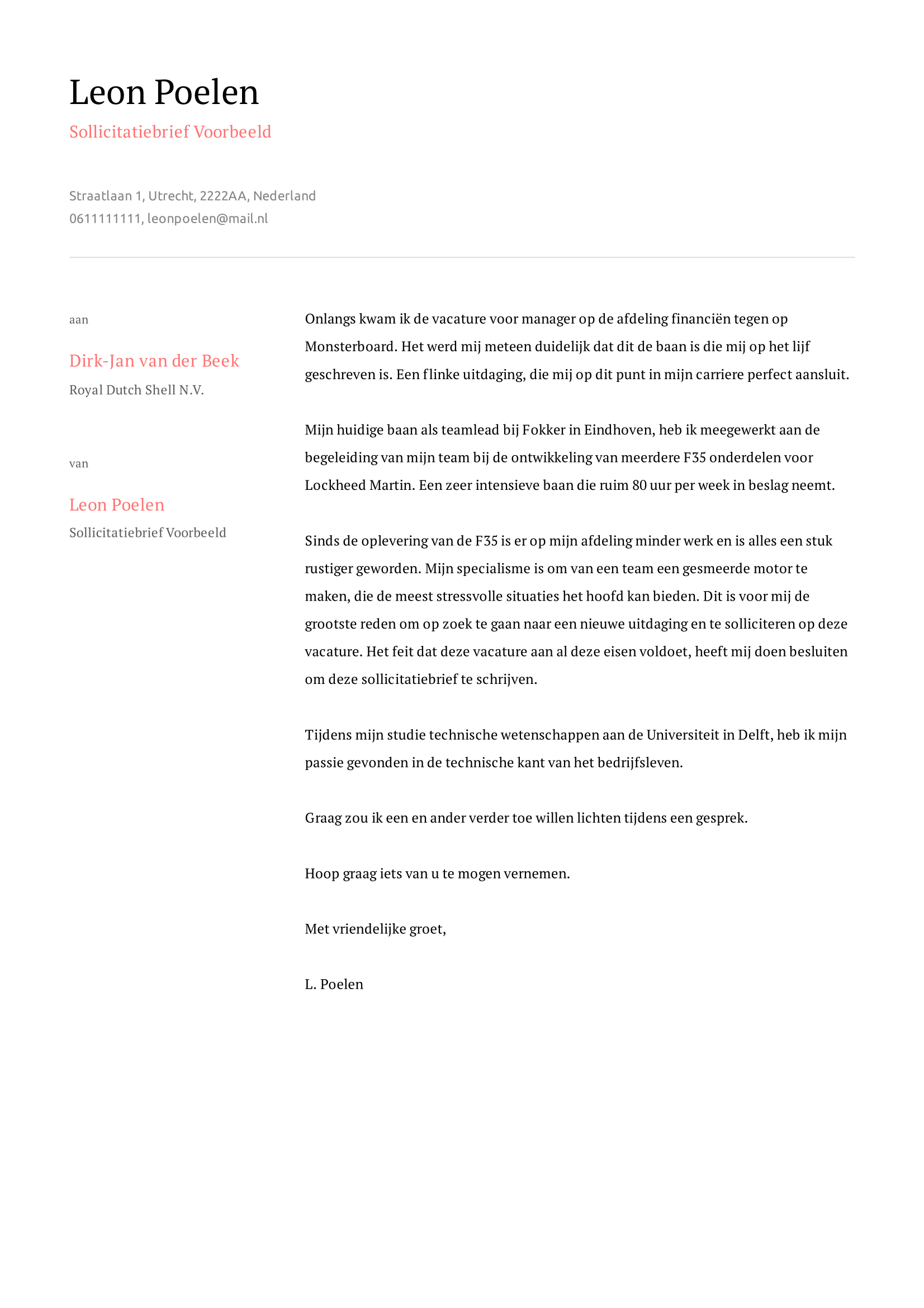 Sollicitatiebrief Voorbeeld - 15+ Gratis Sollicitatiebrieven in PDF en Word